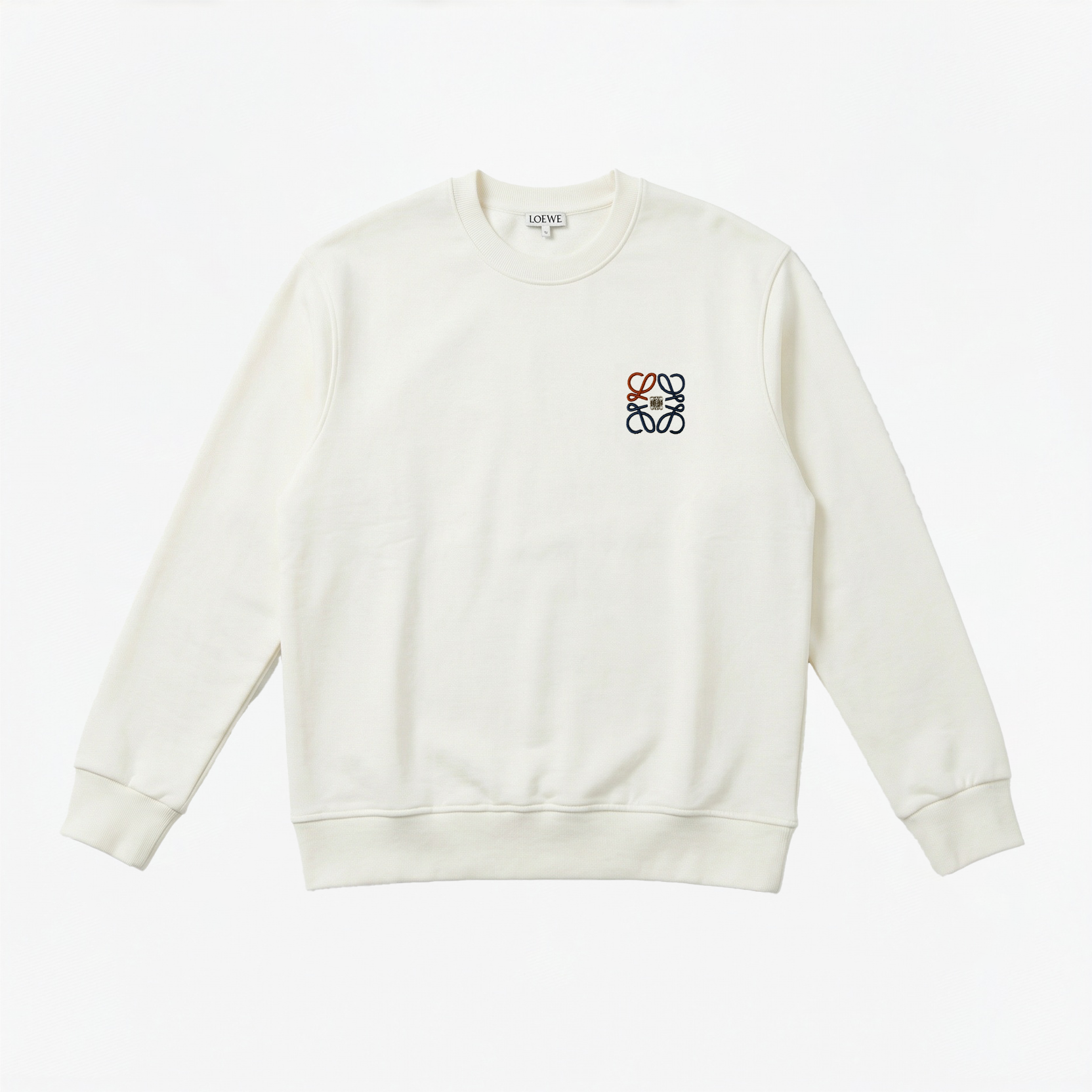 LOEWE EMBROIDERED LOGO SWEATSHIRT WHITE