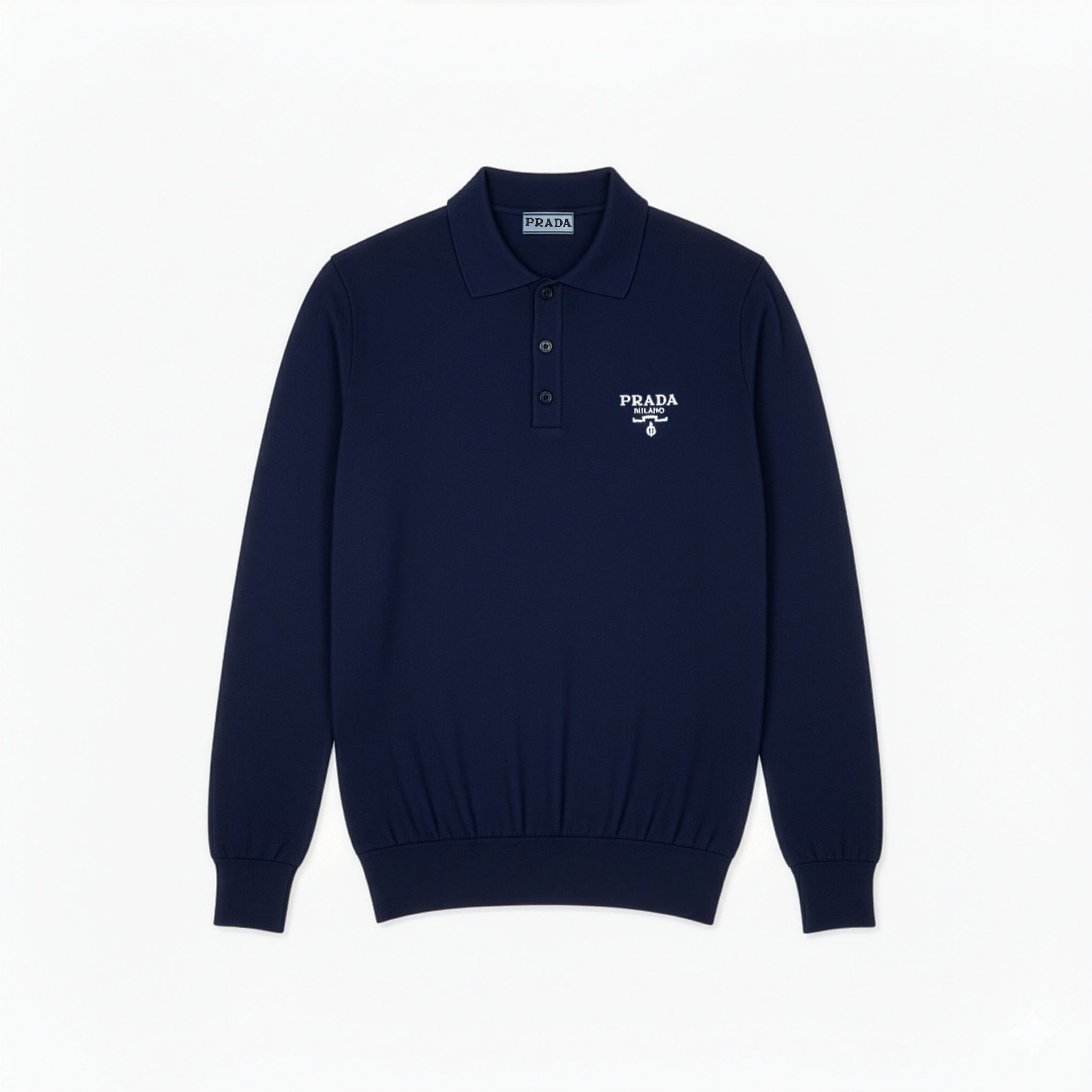 PRADA embroidered-logo silk polo shirt