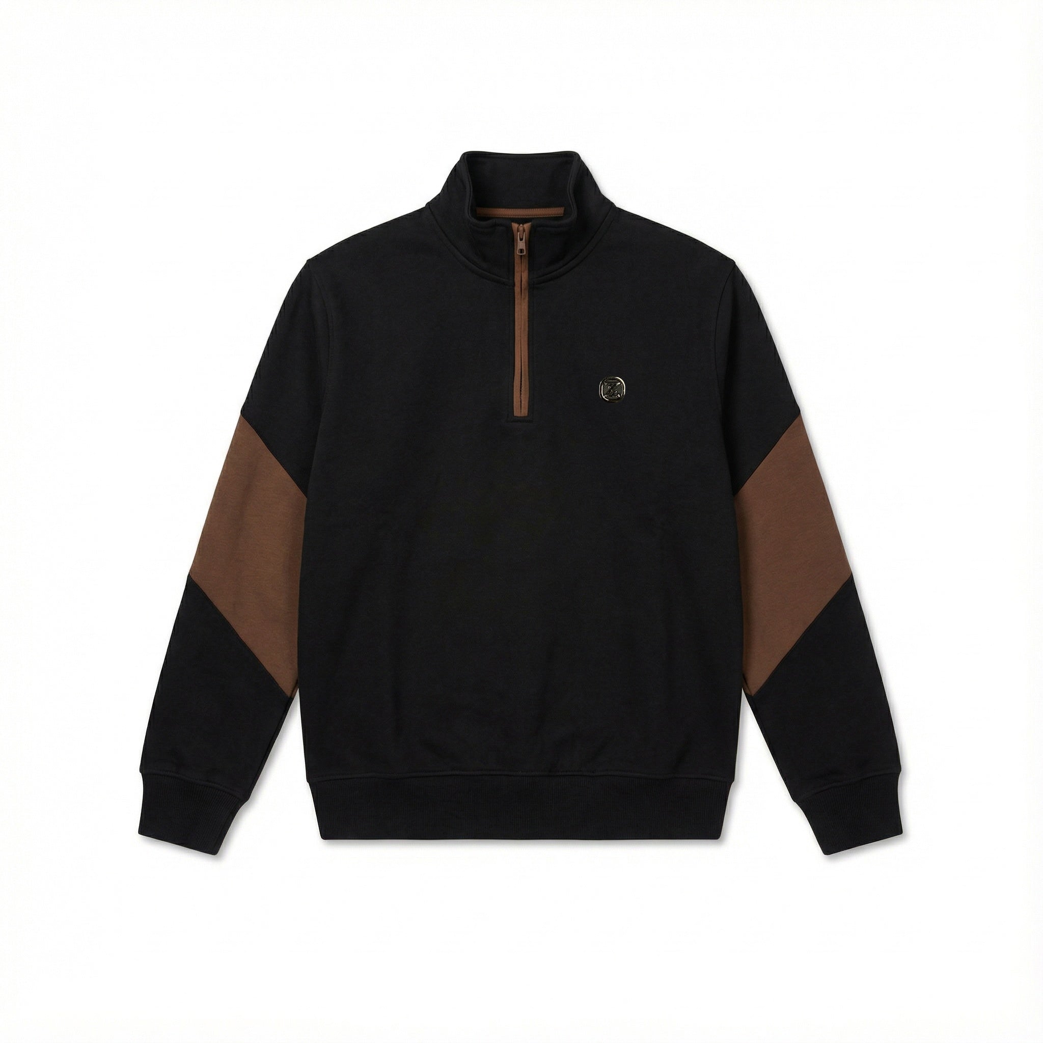 ZEGNA  HALF ZIPPER METAL LOGO SWEATSHIRT