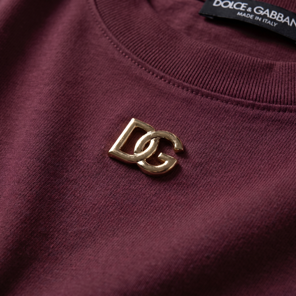 DOLCE & GABBANA METAL DG LOGO PURBLE TEE