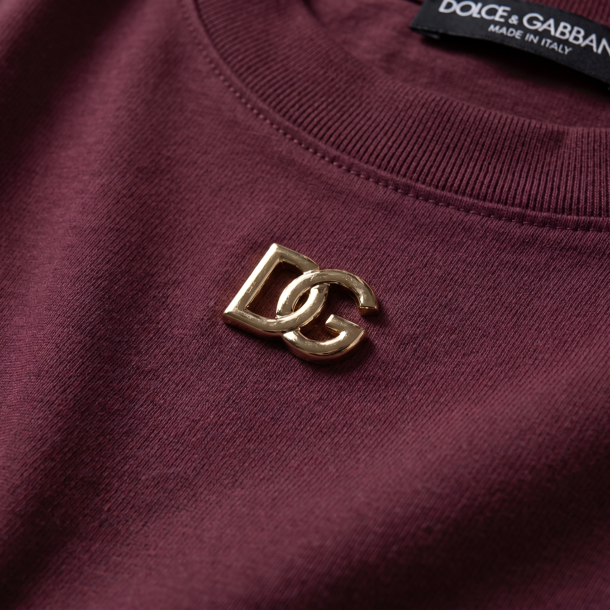DOLCE & GABBANA METAL DG LOGO PURBLE TEE