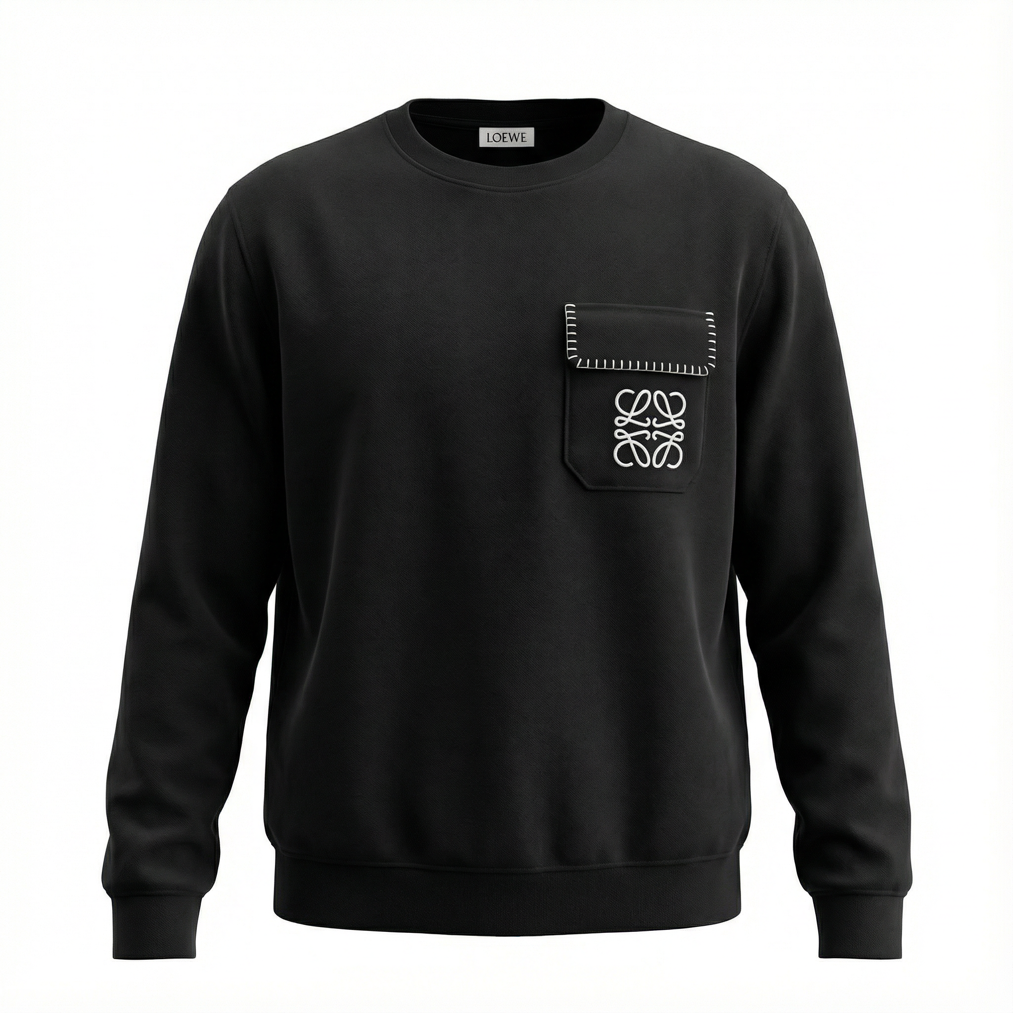 LOEWE EMBROIDERED POCKET SWEATSHIRT BLACK