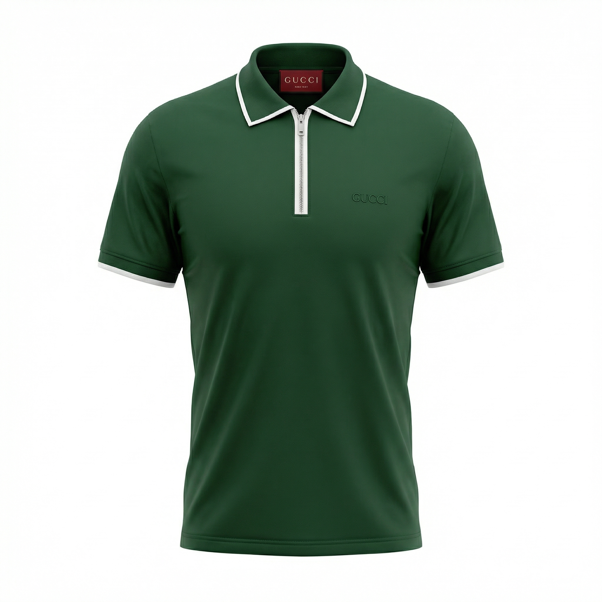 GUCCI polo shirt with embroidery logo green