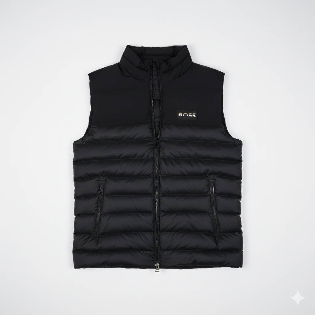 BOSS WATER-REPELLENT GILET WITH EMBROIDERED LOGO