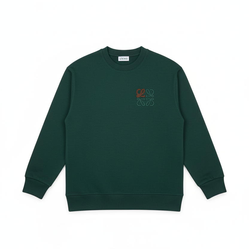LOEWE EMBROIDERED LOGO SWEATSHIRT GREEN