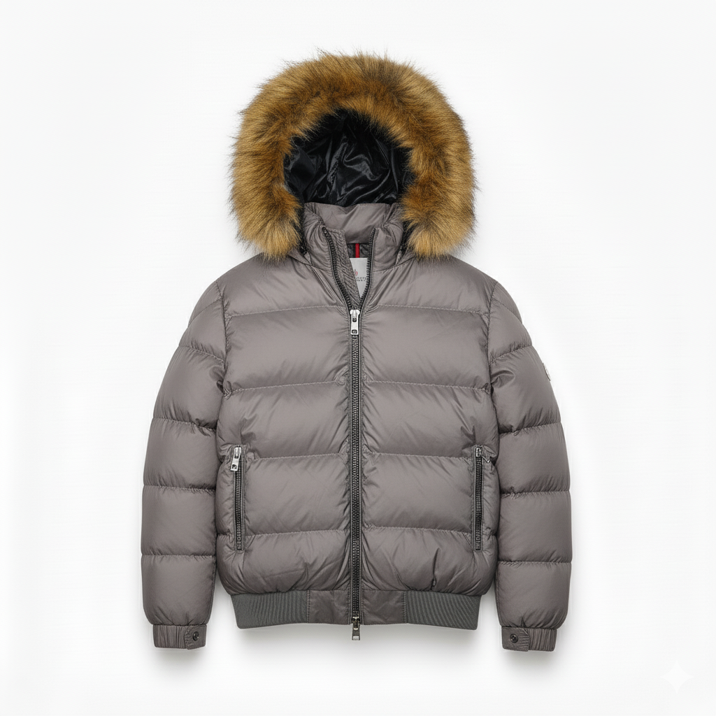 MONCLER Olive Green Mayaf Hooded Short Down Jacket