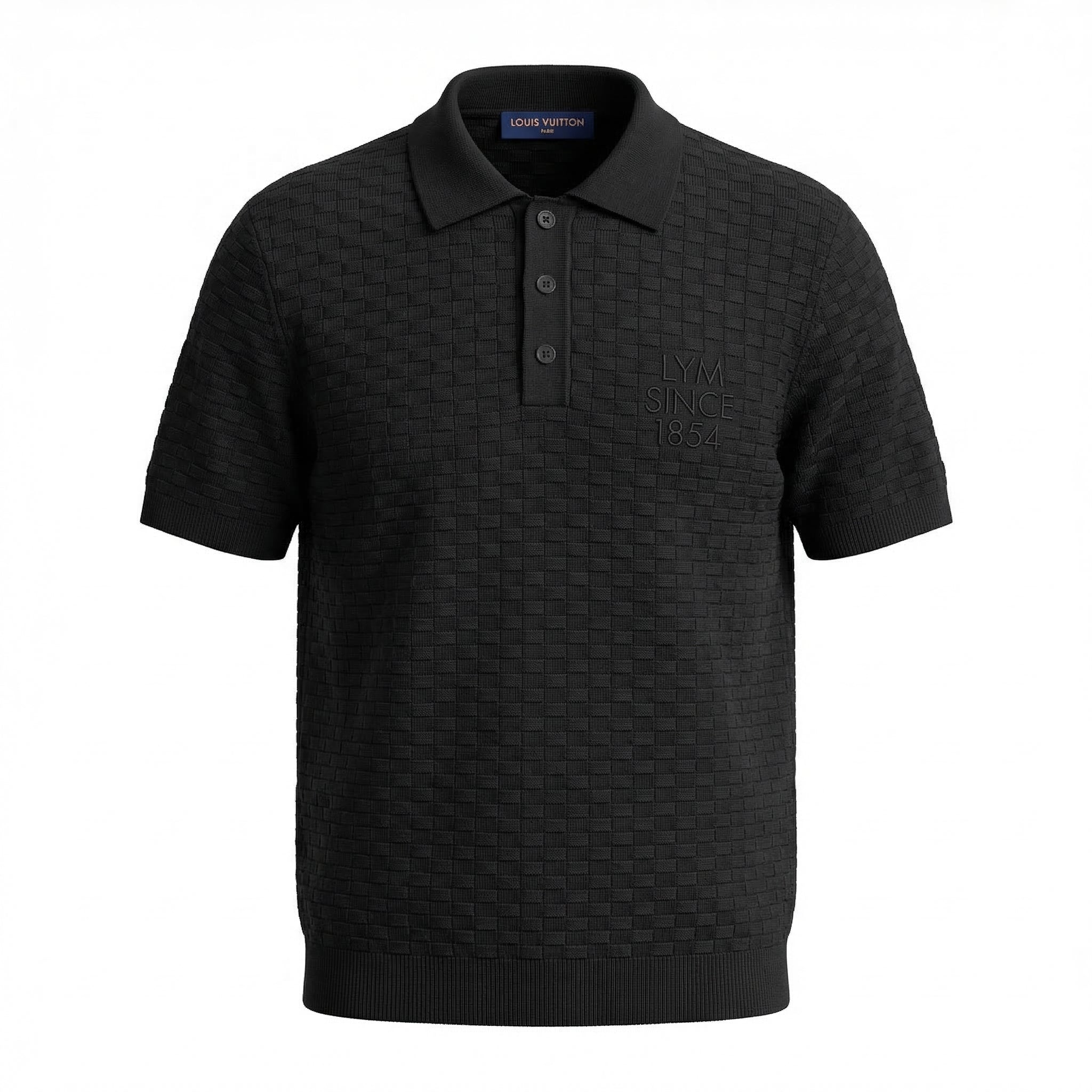 LOUIS VUTTION Damier Signature Knitted Polo Shirt