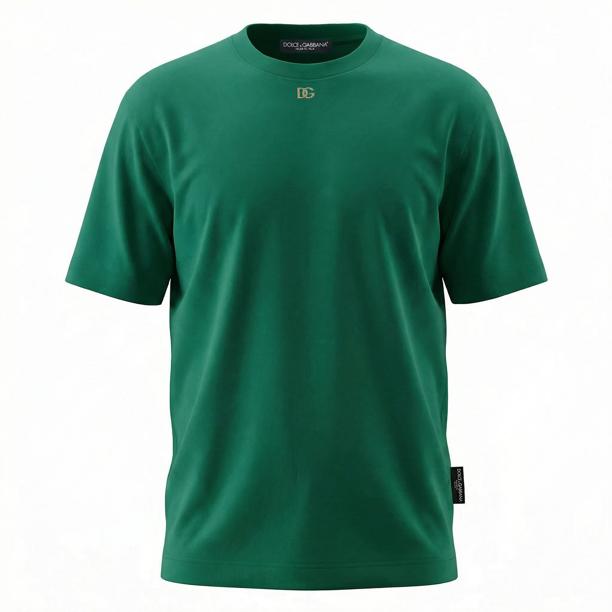 DOLCE & GABBANA METAL DG LOGO GREEN TEE