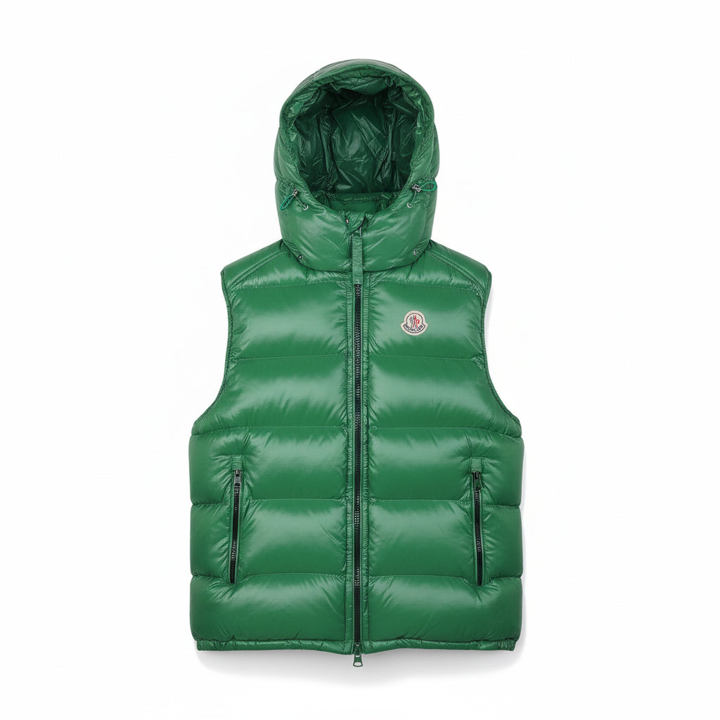 MONCLER Green Bormes Hooded Down Gilet - Vest