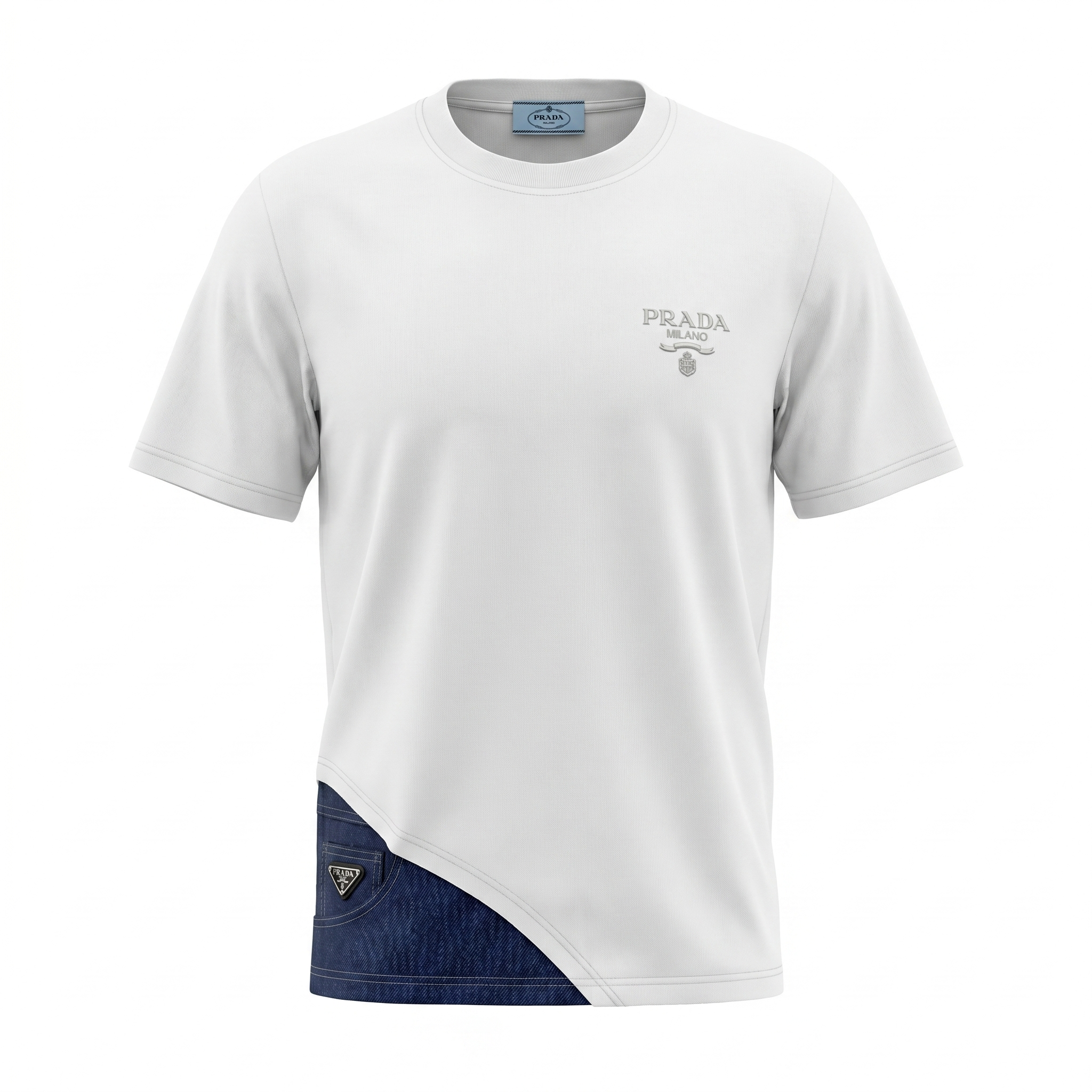 Prada Men's T-Shirt with Enameled Triangle Logo
