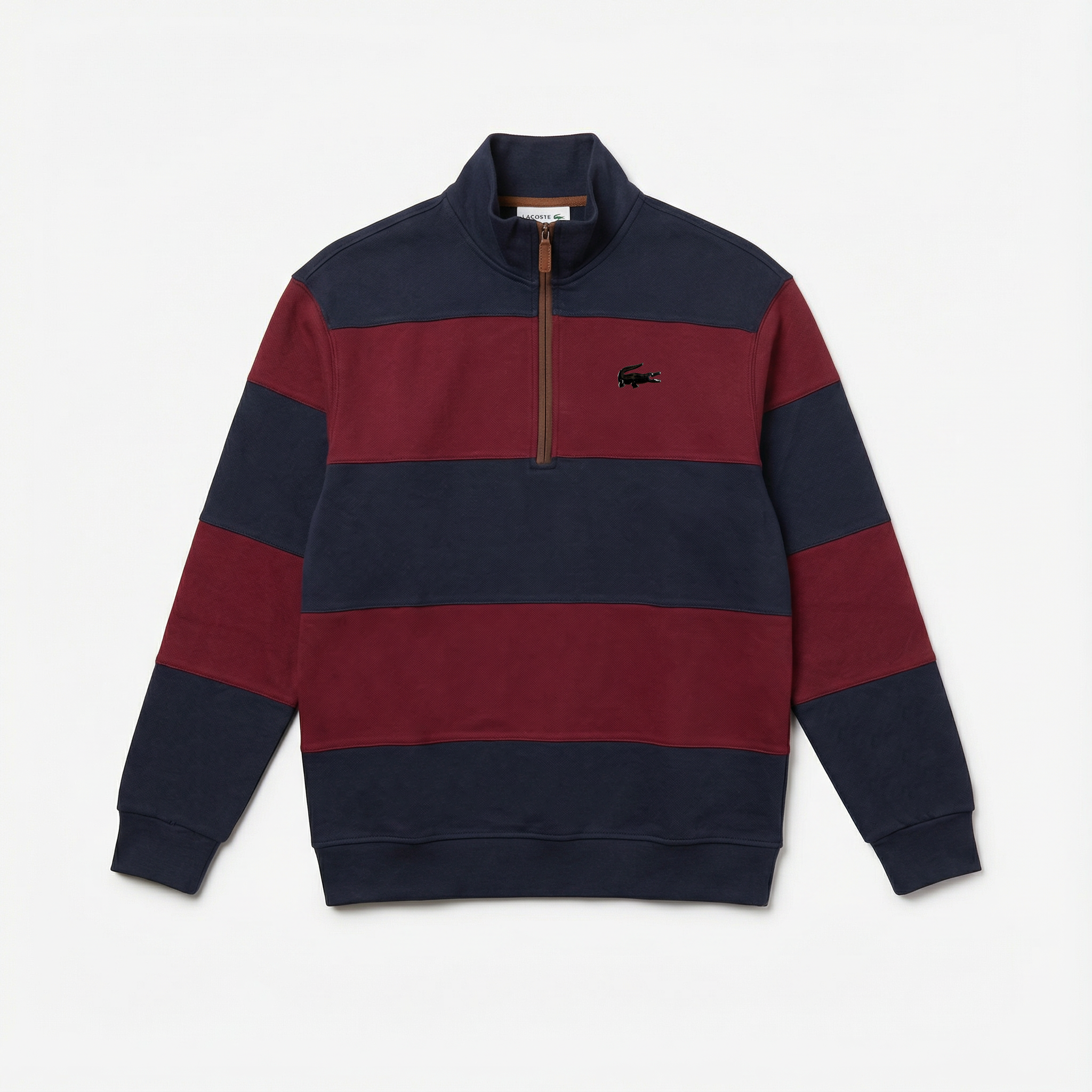 LACOSTE HALF ZIPPER METAL LOGO SWEATSHIRT